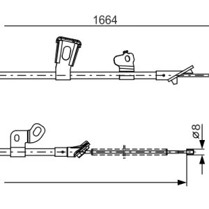 Cablu frana de parcare TOYOTA YARIS VERSO (_P2_) 1.3 (NCP20_, NCP22_, NCP20R, NCP22R) benzina 84 cai BOSCH 1 987 482 219