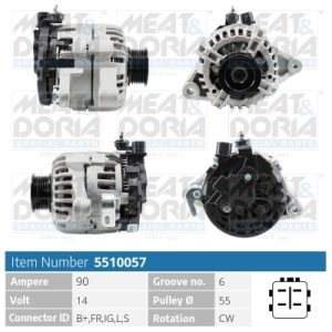 Alternator TOYOTA YARIS (_P9_) 1.3 VVT-i (SCP90_, SCP90R) benzina 87 cai MEAT DORIA 5510057