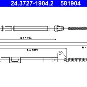 Cablu frana de parcare TOYOTA AVENSIS Liftback (_T22_) 1.6 i (AT220_, AT220R) benzina 101 cai ATE 24.3727-1904.2