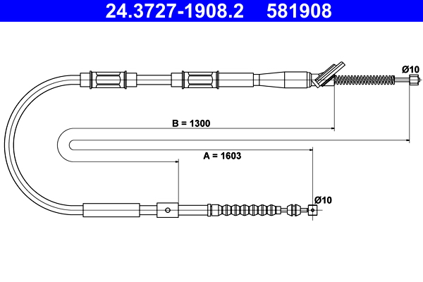 Cablu frana de parcare TOYOTA COROLLA combi (_E11_) 1.6 (AE111_, AE111R) benzina 110 cai ATE 24.3727-1908.2