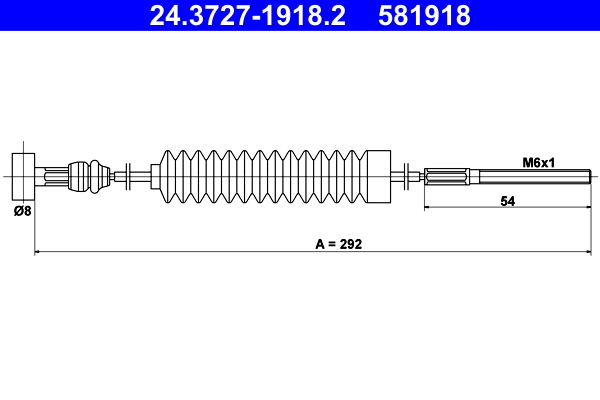Cablu frana de parcare TOYOTA COROLLA Liftback (_E11_) 1.6 (AE111_, AE111R) benzina 110 cai ATE 24.3727-1918.2