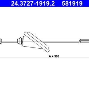 Cablu frana de parcare TOYOTA AVENSIS limuzina (_T25_) 2.4 VVT-i (AZT251_, AZT251R) benzina 163 cai ATE 24.3727-1919.2