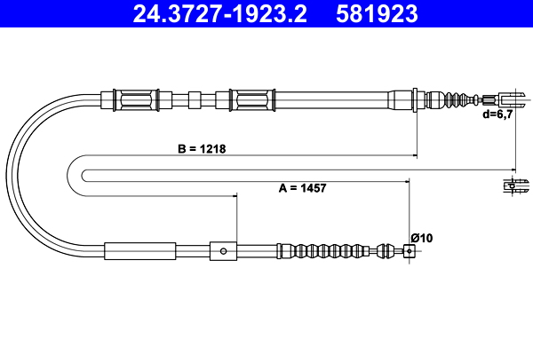 Cablu frana de parcare TOYOTA COROLLA Compact (_E11_) 1.6 (AE111_) benzina 110 cai ATE 24.3727-1923.2