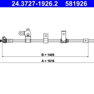 Cablu frana de parcare TOYOTA COROLLA (_E12_) 1.6 VVT-i (ZZE121_, ZZE121R) benzina 110 cai ATE 24.3727-1926.2