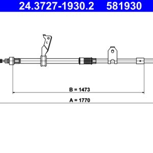 Cablu frana de parcare TOYOTA AVENSIS combi (_T25_) 2.4 VVT-i (AZT251_, AZT251R) benzina 170 cai ATE 24.3727-1930.2