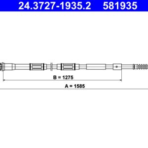 Cablu frana de parcare TOYOTA AURIS (_E15_) 1.33 Dual-VVTi (NRE150_, NRE150R) benzina 101 cai ATE 24.3727-1935.2