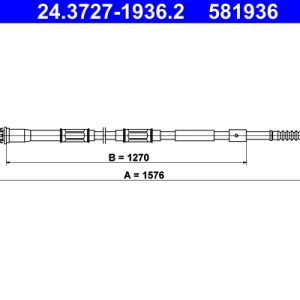 Cablu frana de parcare TOYOTA AURIS (_E15_) 1.6 (ZRE151_, ZRE151R) benzina 124 cai ATE 24.3727-1936.2