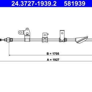 Cablu frana de parcare TOYOTA COROLLA Verso (ZER_, ZZE12_, R1_) 2.2 D-4D (AUR10_, AUR10R) diesel 136 cai ATE 24.3727-1939.2