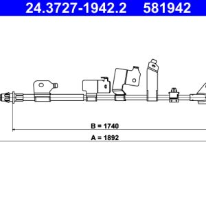 Cablu frana de parcare TOYOTA AURIS (_E15_) 1.4 (ZZE150_, ZZE150R) benzina 97 cai ATE 24.3727-1942.2