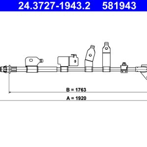 Cablu frana de parcare TOYOTA AURIS combi (_E18_) 1.4 D-4D (NDE180_) diesel 90 cai ATE 24.3727-1943.2