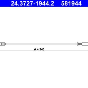 Cablu frana de parcare TOYOTA AURIS (_E15_) 1.33 Dual-VVTi (NRE150_, NRE150R) benzina 99 cai ATE 24.3727-1944.2