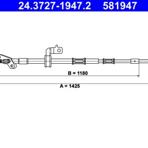 Cablu frana de parcare TOYOTA RAV 4 II (_A2_) 2.0 4WD (ACA21, ACA20) benzina 150 cai ATE 24.3727-1947.2