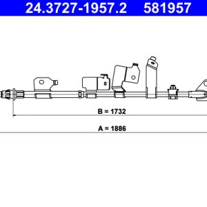 Cablu frana de parcare TOYOTA COROLLA limuzina (_E15_) 2.0 D-4D (ADE150) diesel 126 cai ATE 24.3727-1957.2