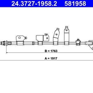 Cablu frana de parcare TOYOTA COROLLA limuzina (_E15_) 2.0 D-4D (ADE150) diesel 126 cai ATE 24.3727-1958.2