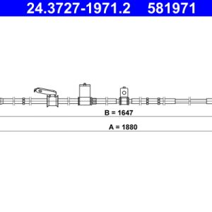 Cablu frana de parcare TOYOTA LAND CRUISER PRADO (_J12_) 3.0 D-4D (KDJ120, KDJ125) diesel 163 cai ATE 24.3727-1971.2