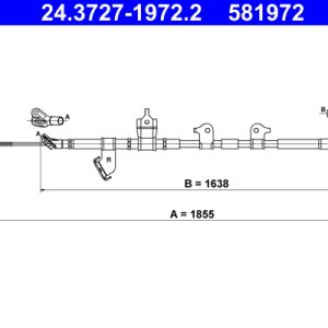 Cablu frana de parcare TOYOTA RAV 4 III (_A3_) 2.2 D 4WD (ALA30) diesel 133 cai ATE 24.3727-1972.2