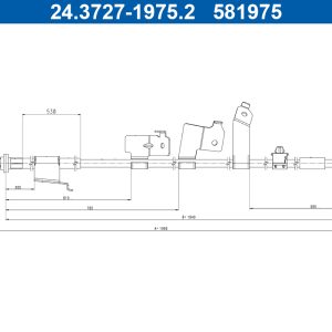 Cablu frana de parcare TOYOTA COROLLA limuzina (_E18_, ZRE1_) 1.4 D-4D (NDE180_, NDE170_) diesel 90 cai ATE 24.3727-1975.2