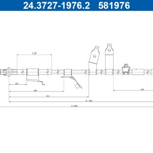 Cablu frana de parcare TOYOTA COROLLA limuzina (_E18_, ZRE1_) 1.4 D-4D (NDE180_, NDE170_) diesel 90 cai ATE 24.3727-1976.2