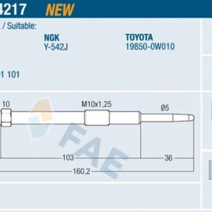 Bujie incandescenta TOYOTA COROLLA (_E12_) 1.4 D (NDE120_, NDE120R) diesel 90 cai FAE 74217