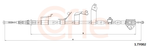 Cablu frana de parcare TOYOTA PRIUS (_W3_) 1.8 Plug-in Hybrid (ZVW30, ZVW35) benzina/elector 136 cai COFLE 92.1.TY002