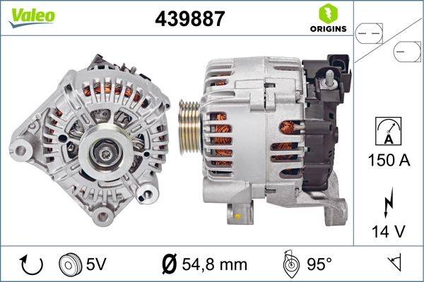 Alternator TOYOTA AURIS (_E18_) 1.6 D4-D (WWE185_) diesel 112 cai VALEO 439887