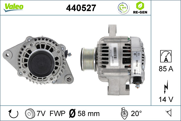 Alternator TOYOTA HILUX VII pick-up (_N1_, _N2_, _N3_) 3.0 D-4D 4WD (KUN26) diesel 171 cai VALEO 440527