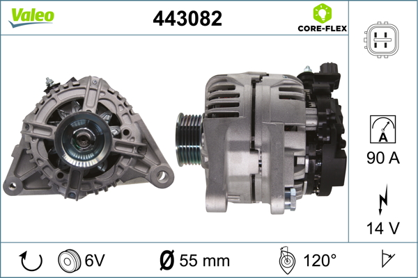 Alternator TOYOTA AVENSIS (_T25_) 1.8 VVT-i (ZZT251_, ZZT251R) benzina 129 cai VALEO 443082