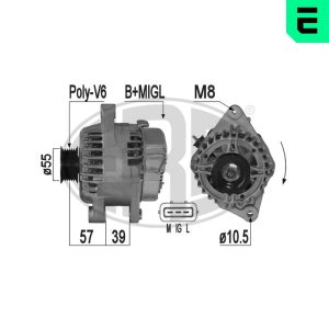 Alternator TOYOTA YARIS (_P1_) 1.3 (SCP12_, SCP13_, SCP12R, SCP13R) benzina 87 cai ERA 209304A