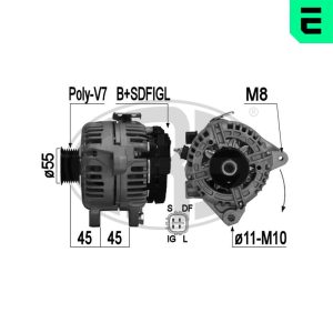 Alternator TOYOTA AVENSIS limuzina (_T25_) 2.0 VVT-i (AZT250_, AZT250R) benzina 147 cai ERA 209366A