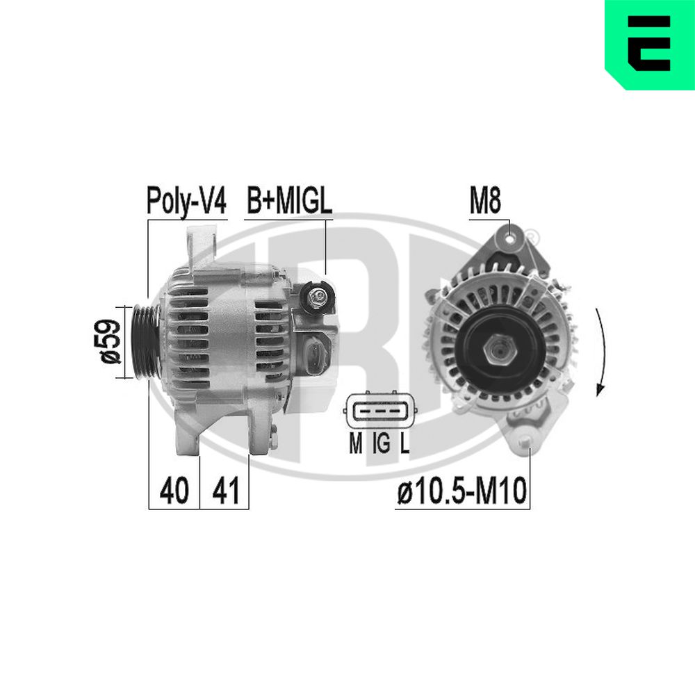 Alternator TOYOTA YARIS (_P1_) 1.5 (NCP13_, NCP13R) benzina 106 cai ERA 209371A