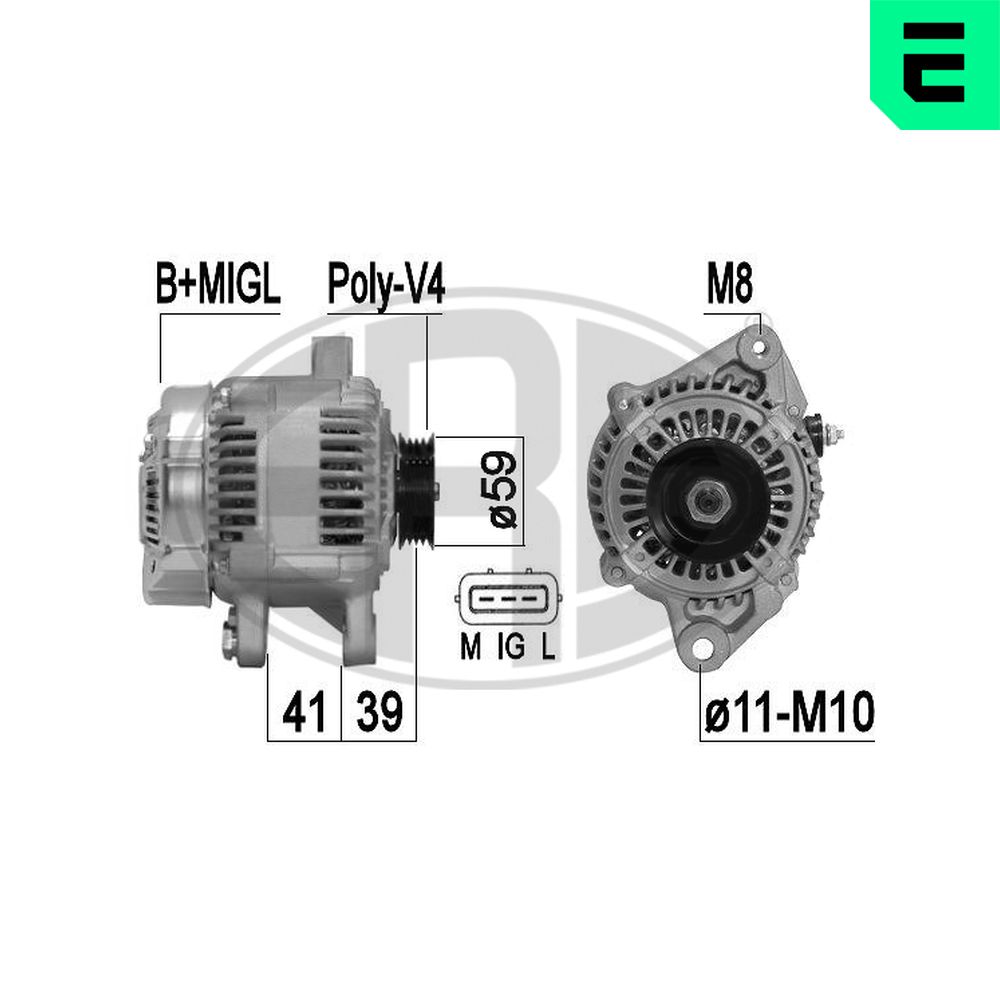 Alternator TOYOTA YARIS (_P1_) 1.3 (NCP10, SCP12_) benzina 86 cai ERA 209377A
