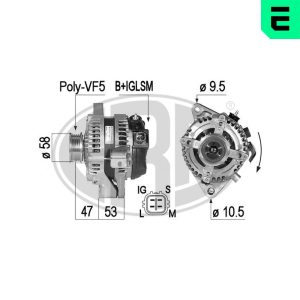 Alternator TOYOTA COROLLA Verso (_E12_) 1.6 VVT-i (ZZE121_, ZZE121R) benzina 110 cai ERA 210493A