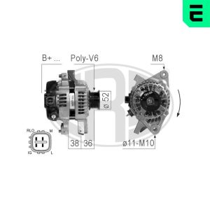 Alternator TOYOTA YARIS (_P9_) 1.33 VVT-i (NSP90_, NSP90R) benzina 100 cai ERA 210765A