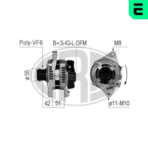 Alternator TOYOTA AURIS (_E15_) 1.6 (ZRE151_, ZRE151R) benzina 124 cai ERA 210766A
