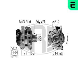 Alternator TOYOTA VERSO (_R2_) 2.0 D-4D (AUR20_, AUR20R) diesel 126 cai ERA 210842A