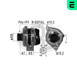 Alternator TOYOTA COROLLA combi (_E12_) 1.6 VVT-i (ZZE121_, ZZE121R) benzina 110 cai ERA 210859A