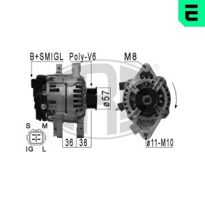 Alternator TOYOTA YARIS (_P9_) 1.0 GPL (KSP90_) Benzina/Autogaz (GPL) 69 cai ERA 210889A