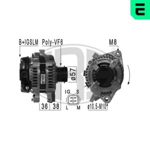 Alternator TOYOTA YARIS (_P9_) 1.33 VVT-i (NSP90_, NSP90R) benzina 99 cai ERA 210978A