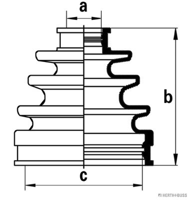 Ansamblu burduf articulatie planetara TOYOTA COROLLA Compact (_E11_) 1.4 (EE111_, EE111R) benzina 86 cai HERTH BUSS JAKOPARTS J2862001