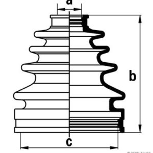 Ansamblu burduf articulatie planetara TOYOTA LAND CRUISER 100 (_J1_) 4.2 TD (HDJ100_, HDJ100) diesel 204 cai HERTH BUSS JAKOPARTS J2882011