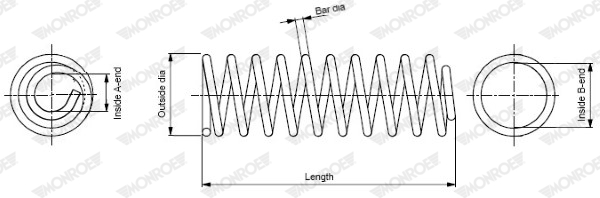 Arc spiral TOYOTA COROLLA limuzina (_E12_) 1.4 VVT-i (ZZE120_, ZZE120R) benzina 97 cai MONROE SP3505