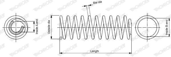 Arc spiral TOYOTA LAND CRUISER PRADO (_J12_) 3.0 D-4D (KDJ120_) diesel 204 cai MONROE SP3709