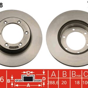 Disc frana TOYOTA HILUX V pick-up (_N8_, _N9_, _N10_, _N11_) 2.4 D (LN85, LN90) diesel 80 cai TRW DF1418