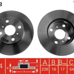 Disc frana TOYOTA COROLLA (_E11_) 1.3 (EE110) benzina 75 cai TRW DF1423