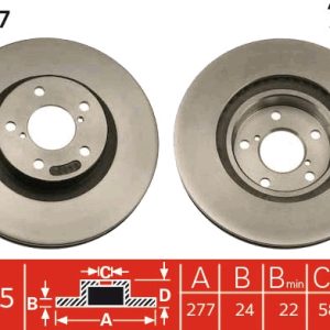 Disc frana TOYOTA GT 86 cupe (ZN6_) 2.0 (ZN6AC_, ZN6BC_, ZN6K) benzina 200 cai TRW DF1437