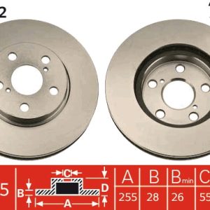 Disc frana TOYOTA CARINA E VI limuzina (_T19_) 2.0 D (CT190) diesel 73 cai TRW DF2742