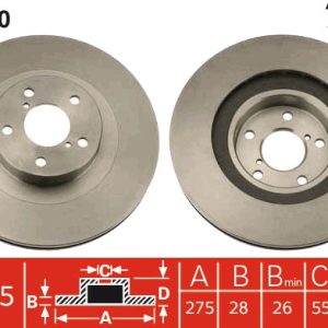Disc frana TOYOTA AVENSIS (_T22_) 2.0 TD (CT220_, CT220R) diesel 90 cai TRW DF4100