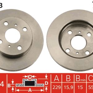 Disc frana TOYOTA STARLET (_P9_) 1.3 (EP91_, EP91R) benzina 75 cai TRW DF4113