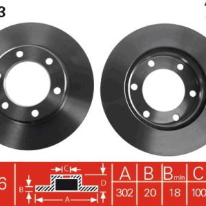 Disc frana TOYOTA LAND CRUISER (_J7_, _JL7_) 2.4 (RJ70_V, RJ73_V) benzina 114 cai TRW DF4153