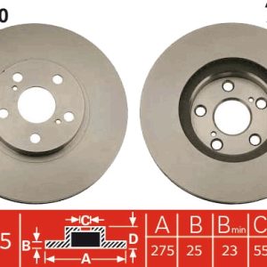 Disc frana TOYOTA CELICA cupe (_T23_) 1.8 16V TS (ZZT231_, ZZT231R) benzina 192 cai TRW DF4160